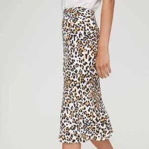 Aritzia Leopard Print Midi Skirt